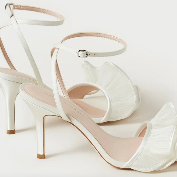 NEW Loeffler Randler, Estella Pearl Ruffle Heeled Sandal, Size 8.5 - Picture 5 of 10